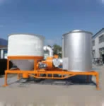 Mobile grain silo-bin dryer with husk as fuel
